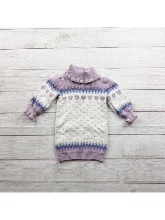 Janie and Jack Other - Janie And Jack Knit Sweater Dress Purple White Fair Isle Design 6-12 Months